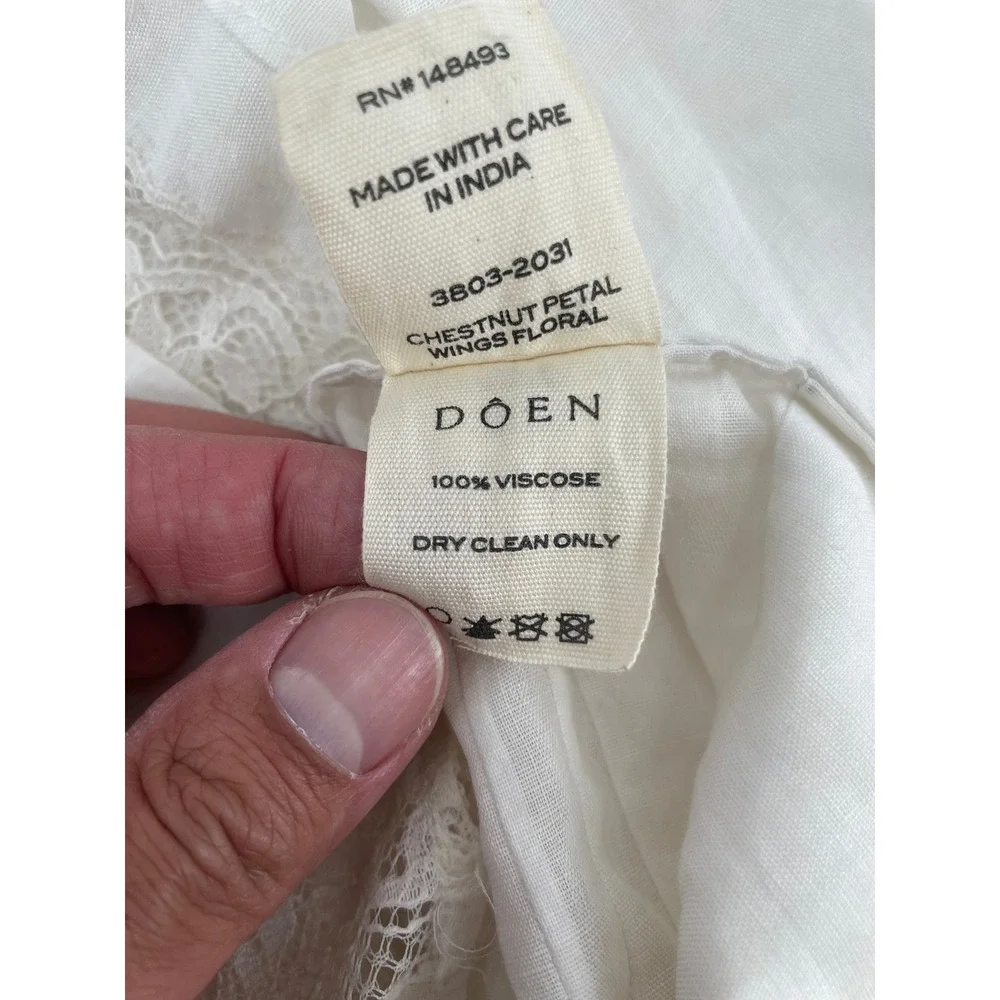 DOEN Skirt Chestnut Petal Wings Floral L White Good
